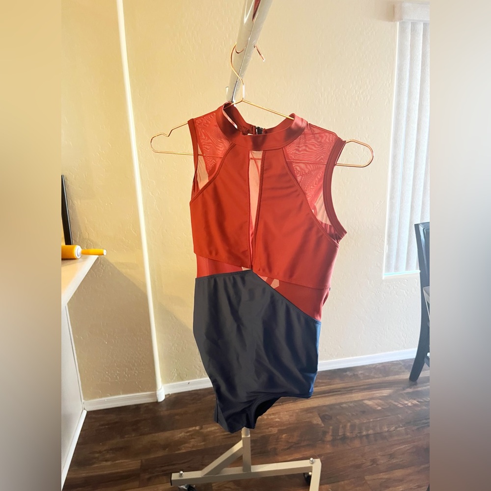 Red and blue leotard